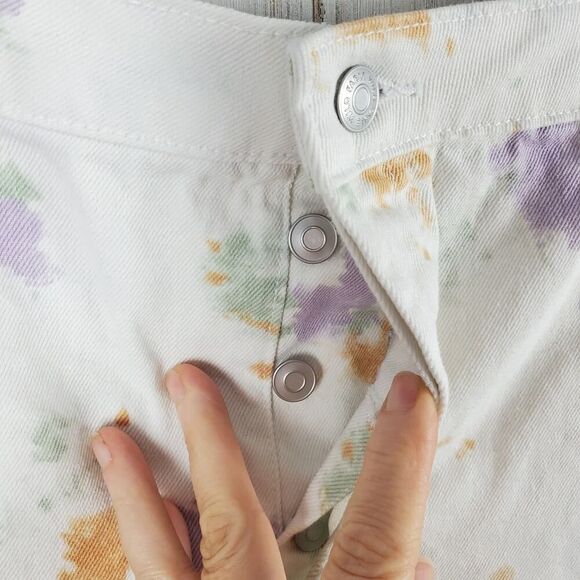 Wild Fable Highest Rise Denim Shorts White Tie Dye Size 18 - Picture 5 of 10